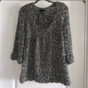 BCBG Plunge Neckline Bell Sleeve Sweater